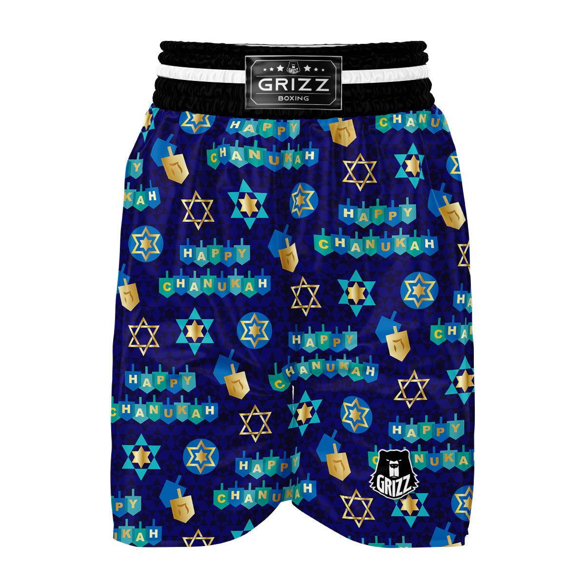 Dreidel Print Pattern Boxing Shorts-grizzshop