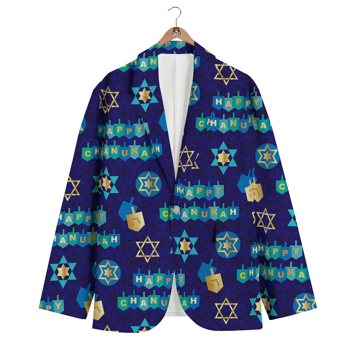 Dreidel Print Pattern Men's Blazer-grizzshop