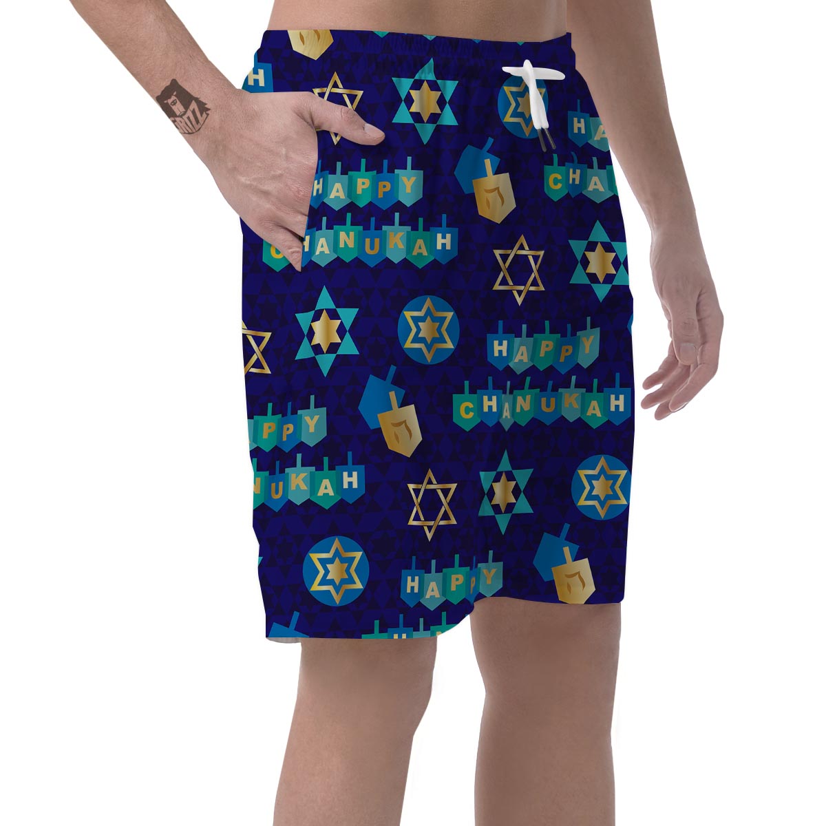 Dreidel Print Pattern Men's Shorts-grizzshop