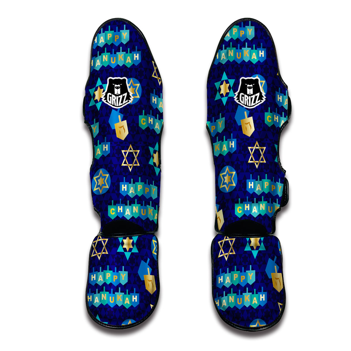 Dreidel Print Pattern Muay Thai Shin Guards-grizzshop