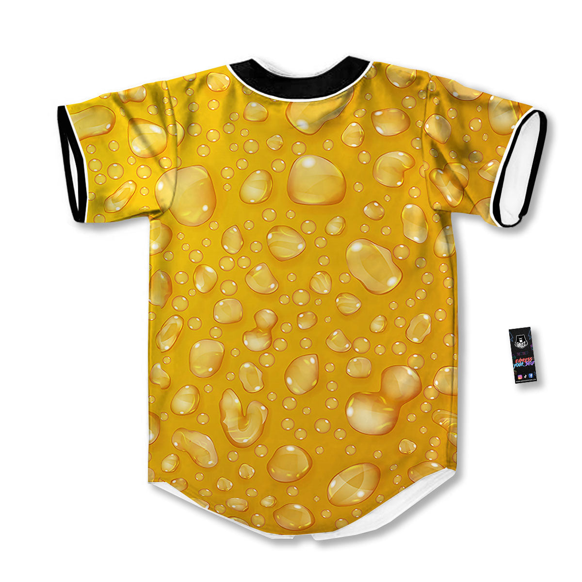 Drops Water On Beer Glass Print Baseball Jersey-grizzshop