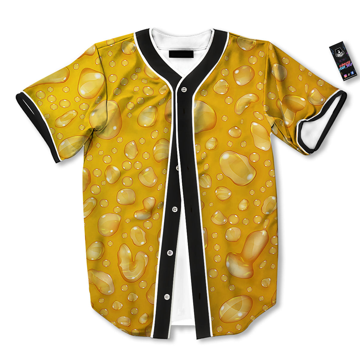 Drops Water On Beer Glass Print Baseball Jersey-grizzshop