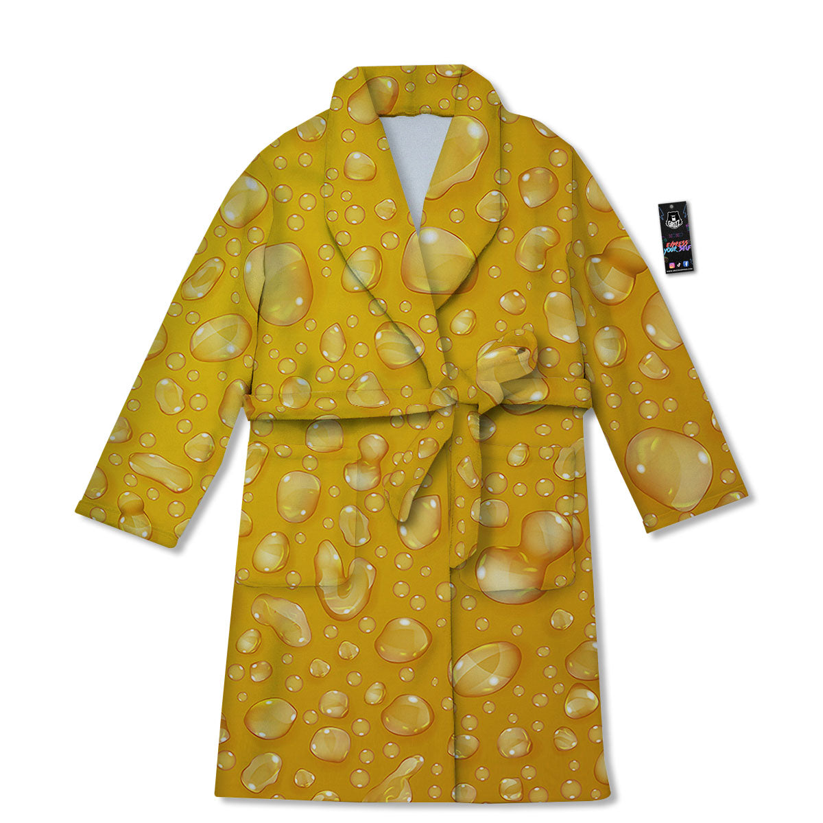 Drops Water On Beer Glass Print Bathrobe-grizzshop