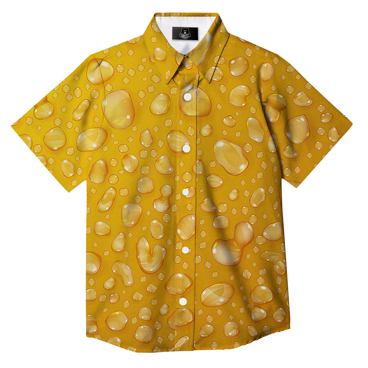 Drops Water On Beer Glass Print Button Up Shirt-grizzshop