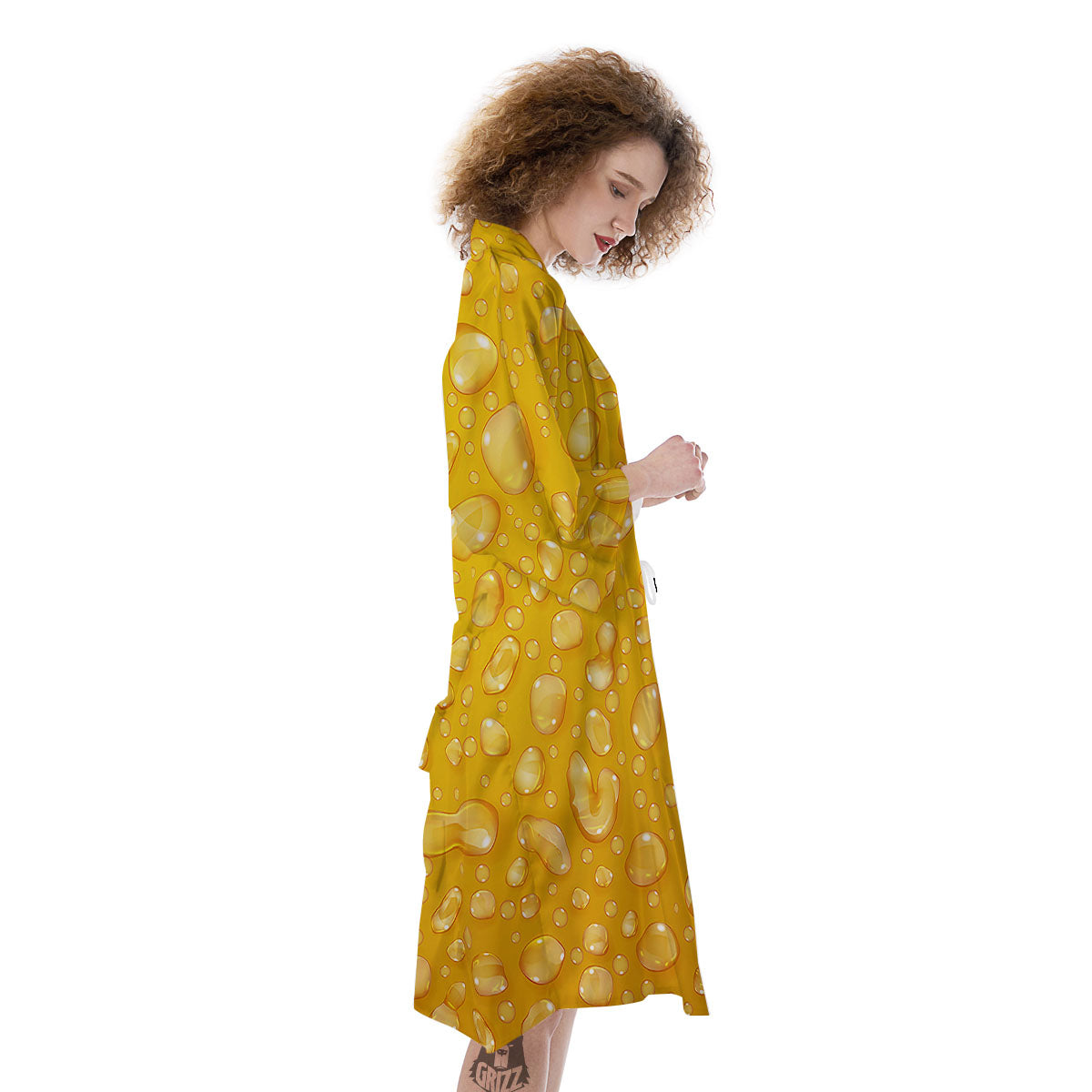 Drops Water On Beer Glass Print Kimono-grizzshop
