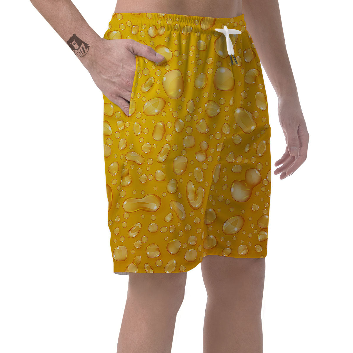 Drops Water On Beer Glass Print Men's Shorts-grizzshop