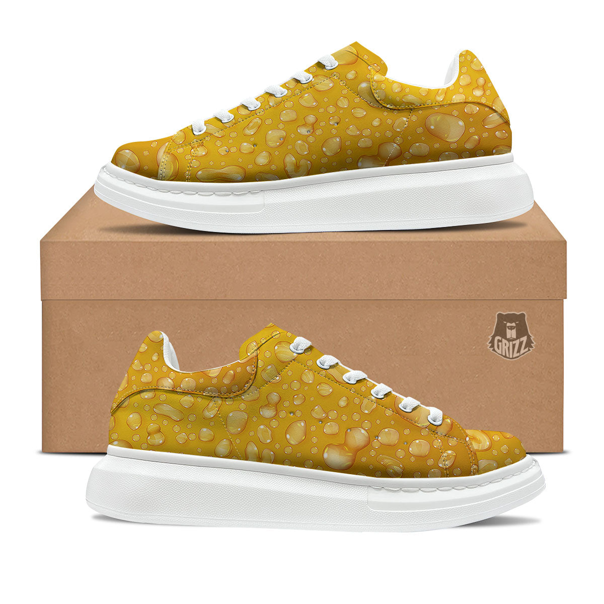 Drops Water On Beer Glass Print Platform Shoes-grizzshop