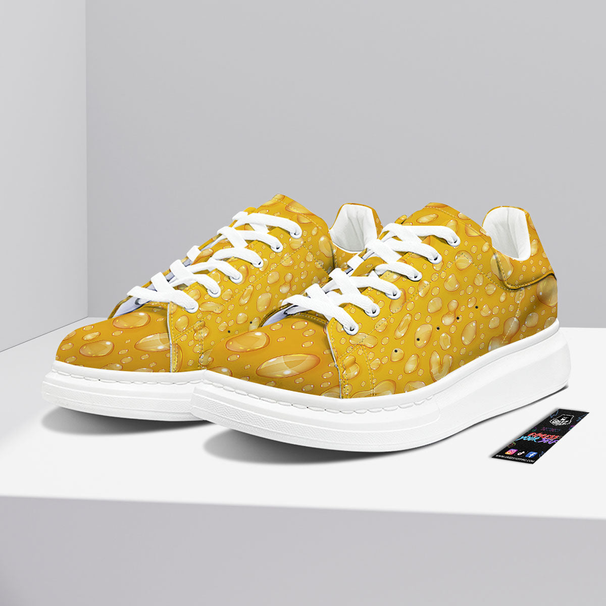Drops Water On Beer Glass Print Platform Shoes-grizzshop