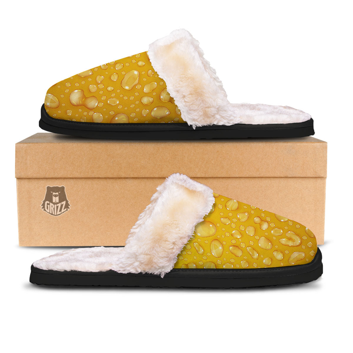 Drops Water On Beer Glass Print Slippers-grizzshop
