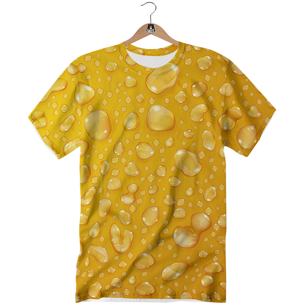 Drops Water On Beer Glass Print T-Shirt-grizzshop