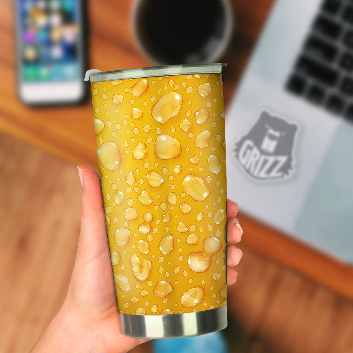 Drops Water On Beer Glass Print Tumbler-grizzshop