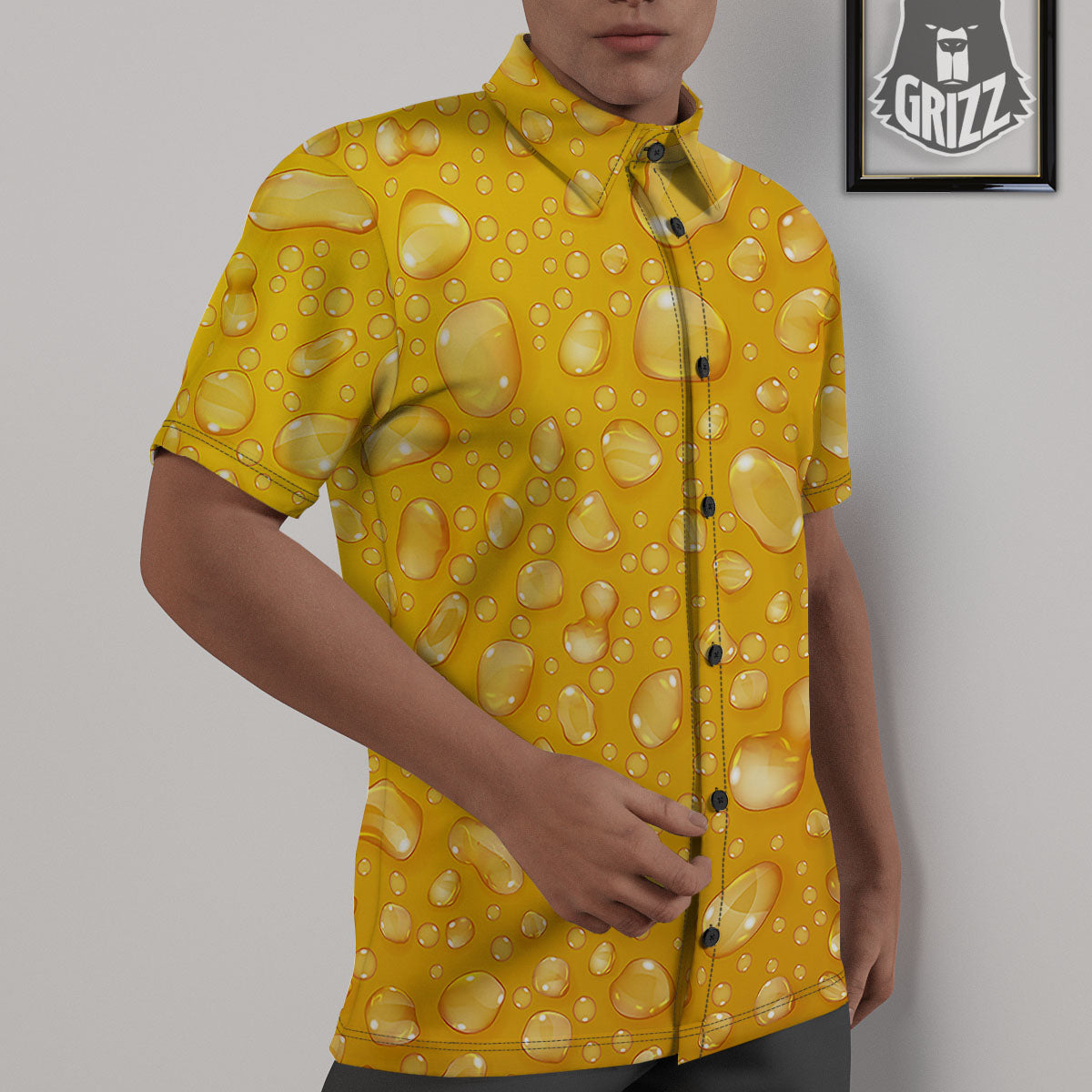 Drops Water On Beer Glass Print Untucked Shirts-grizzshop