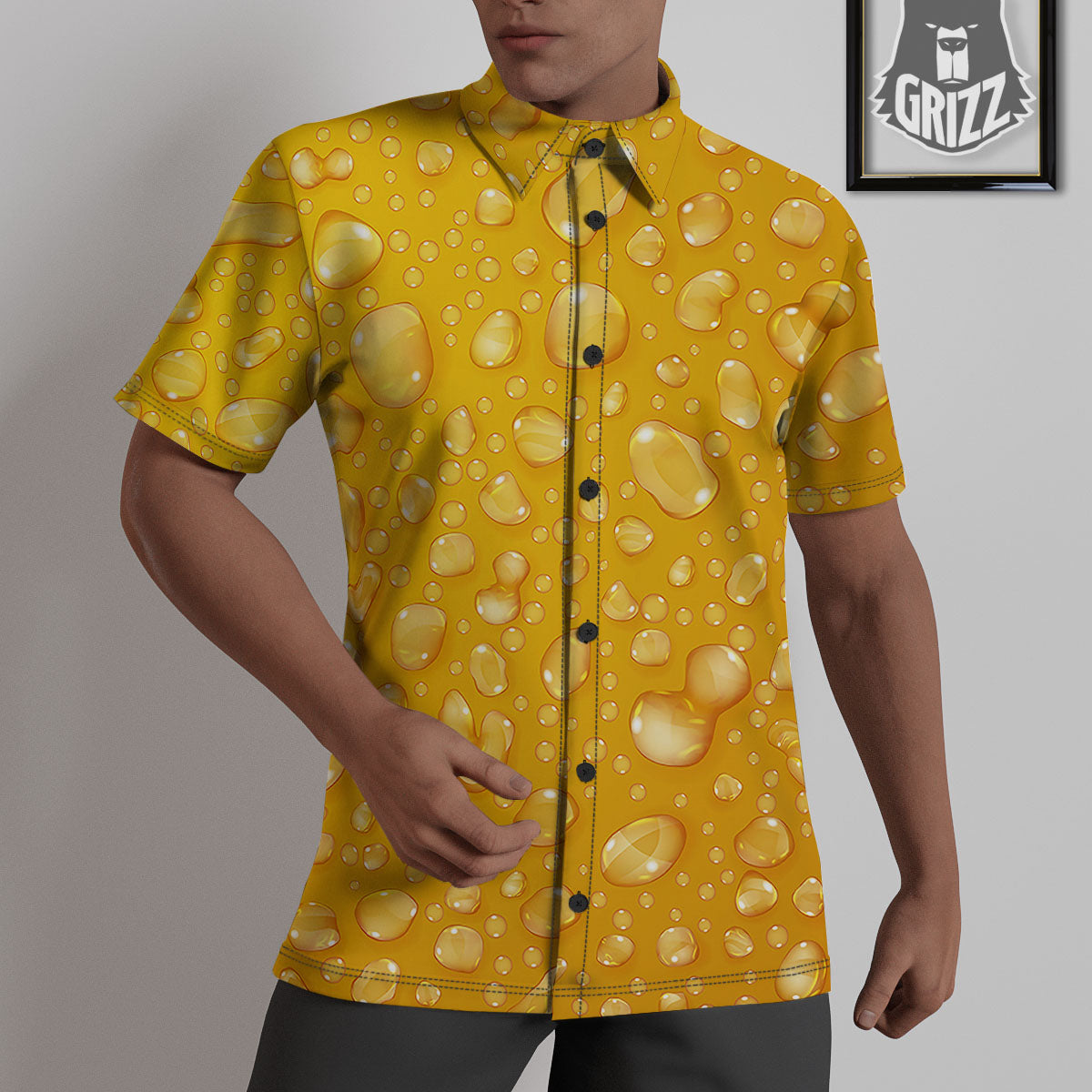 Drops Water On Beer Glass Print Untucked Shirts-grizzshop