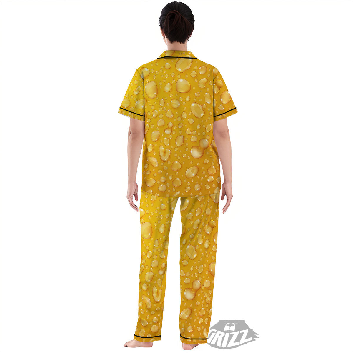 Drops Water On Beer Glass Print Women's Pajamas Set-grizzshop