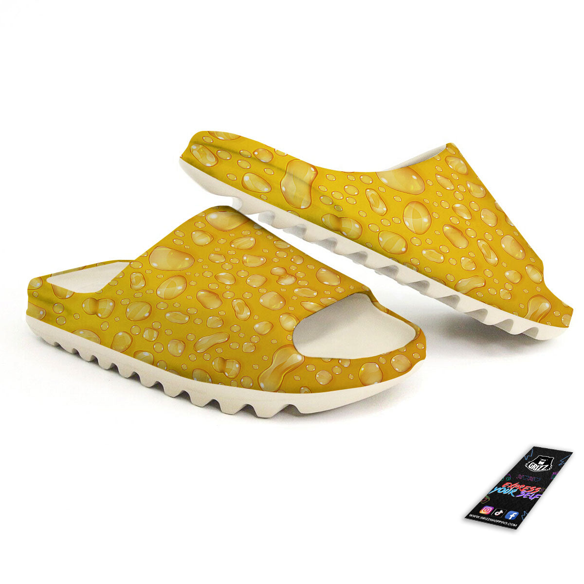 Drops Water On Beer Glass Print Sandals-grizzshop