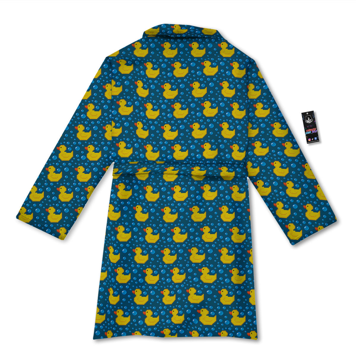 Duck 8-Bit Rubber Print Pattern Bathrobe-grizzshop