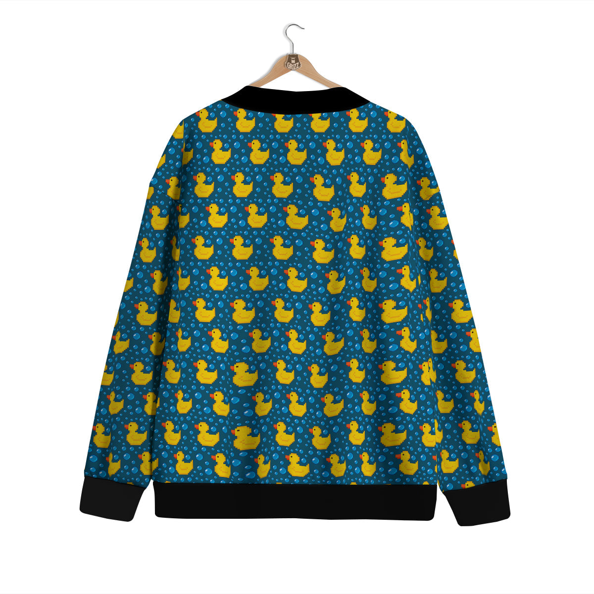 Duck 8-Bit Rubber Print Pattern Cardigan-grizzshop