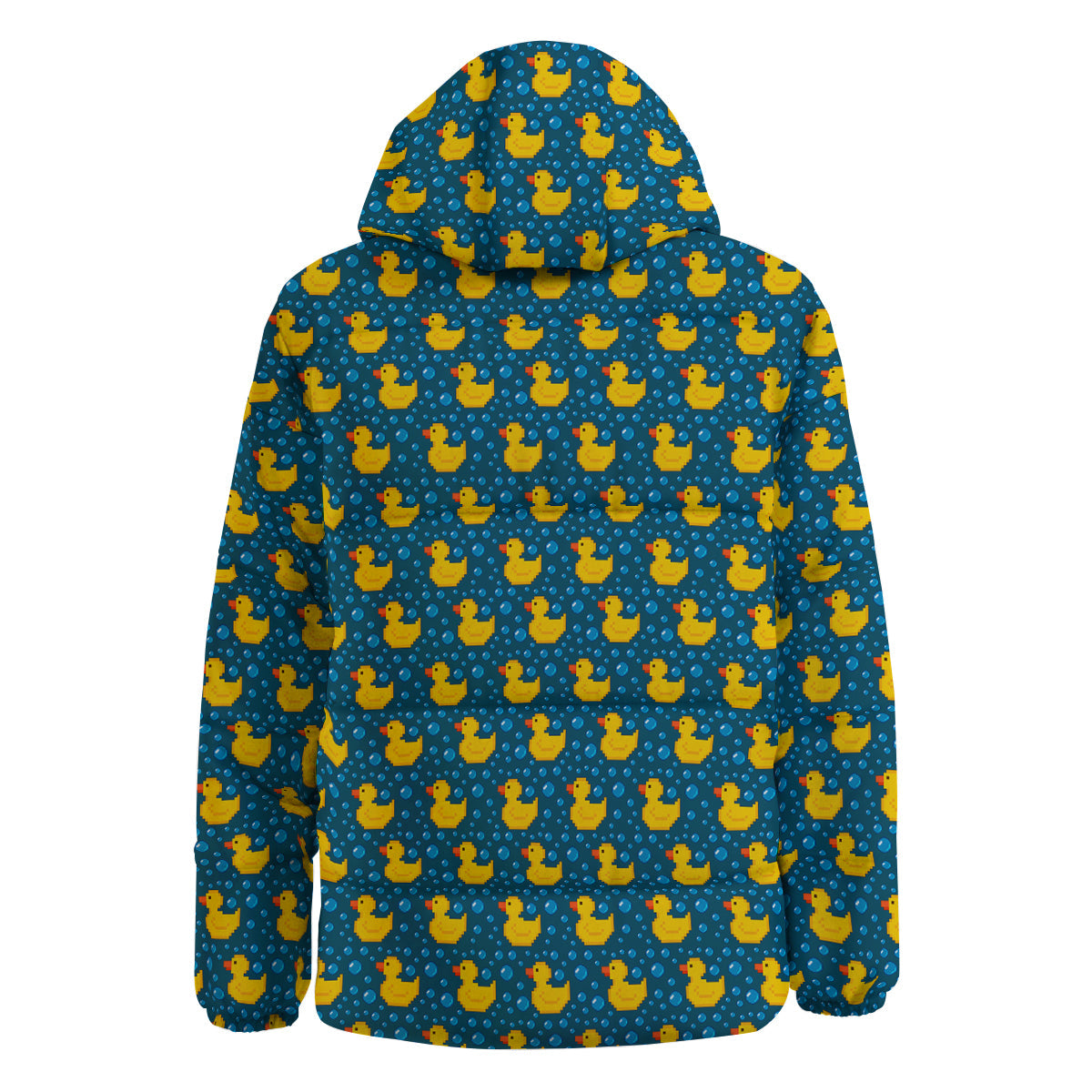 Duck 8-Bit Rubber Print Pattern Down Jacket-grizzshop