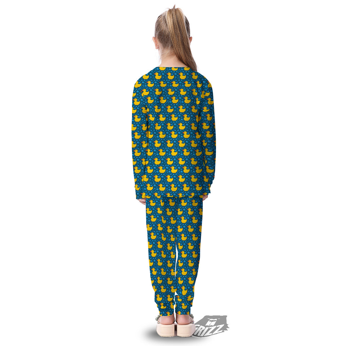 Duck 8-Bit Rubber Print Pattern Kid's Pajamas-grizzshop