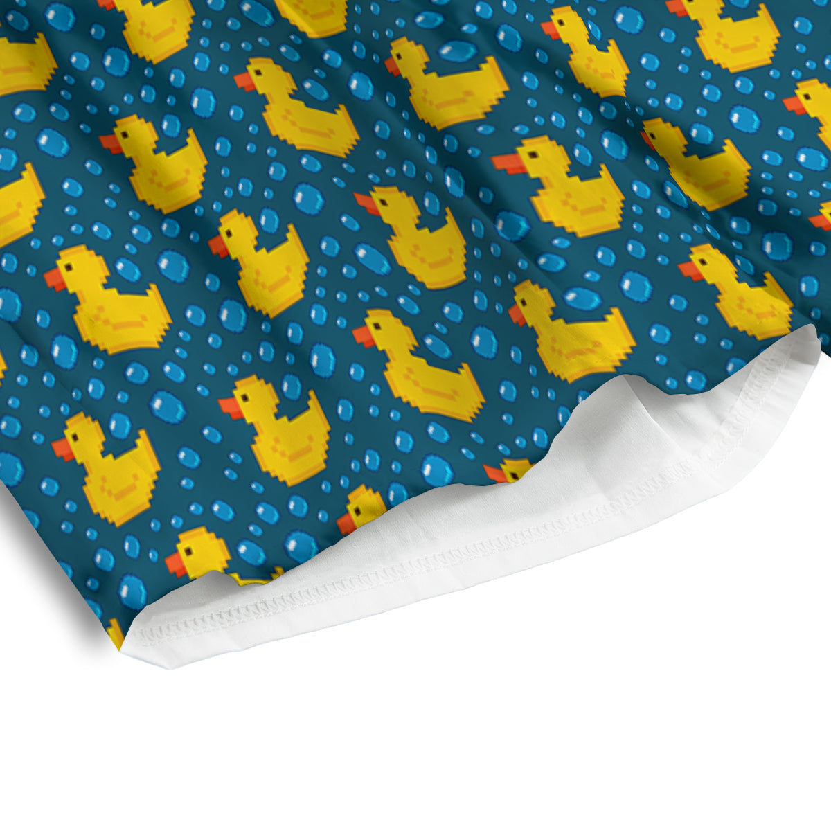 Duck 8-Bit Rubber Print Pattern Men's Athletic Shorts