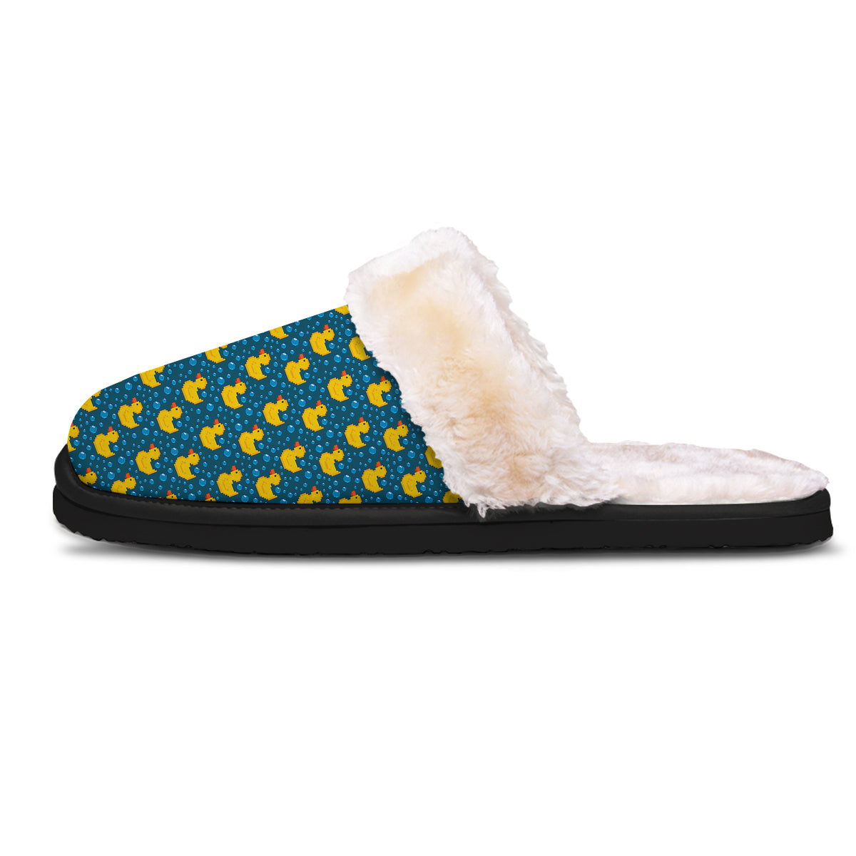 Duck 8-Bit Rubber Print Pattern Slippers-grizzshop
