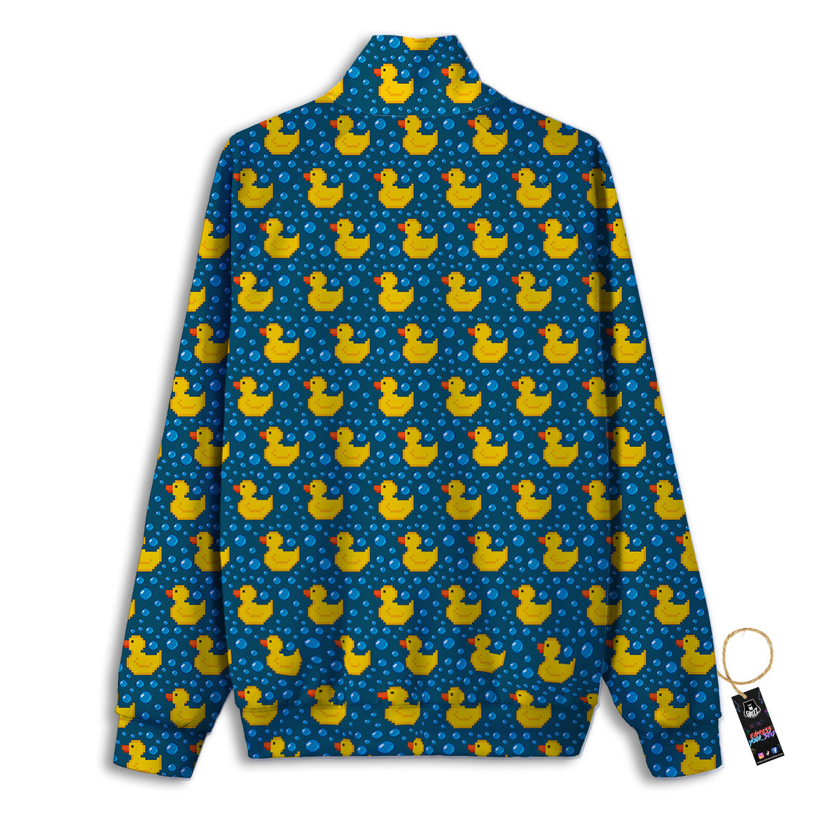 Duck 8-Bit Rubber Print Pattern Track Jacket-grizzshop