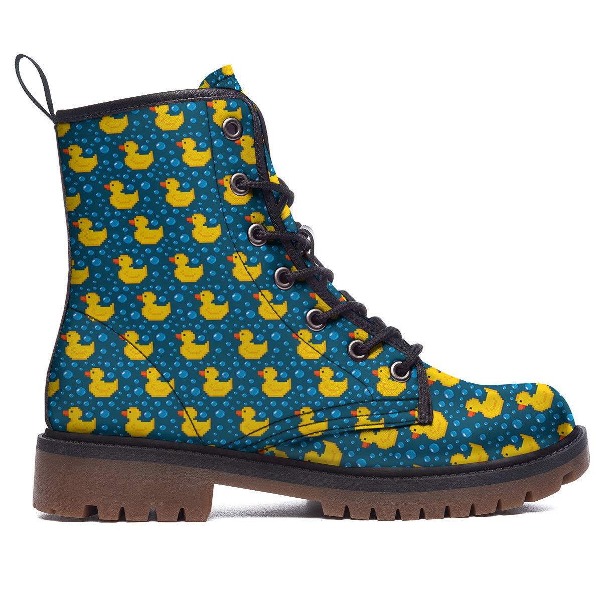 Duck 8-Bit Rubber Print Pattern Work Boots-grizzshop