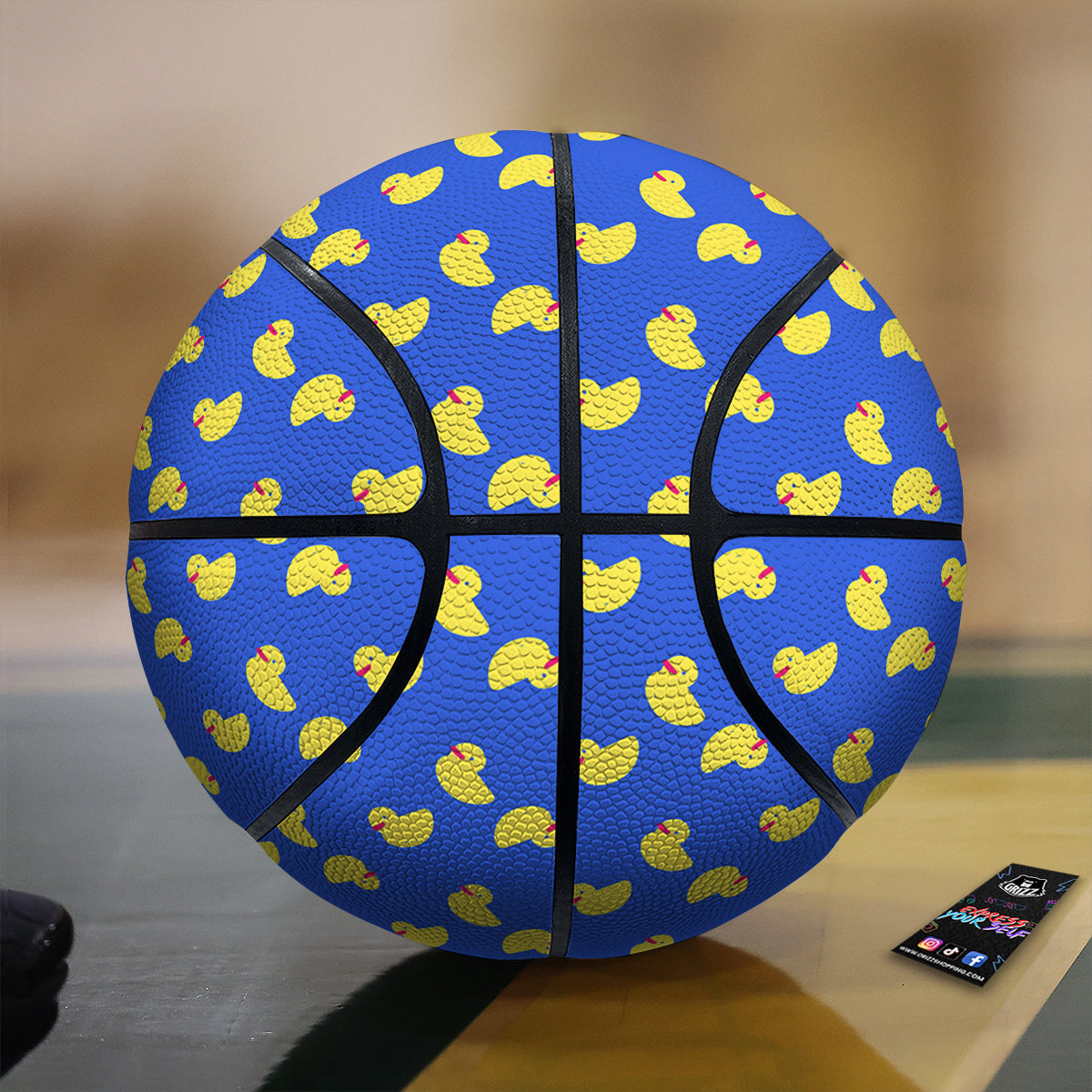 Duck Blue Yellow Print Pattern Basketball