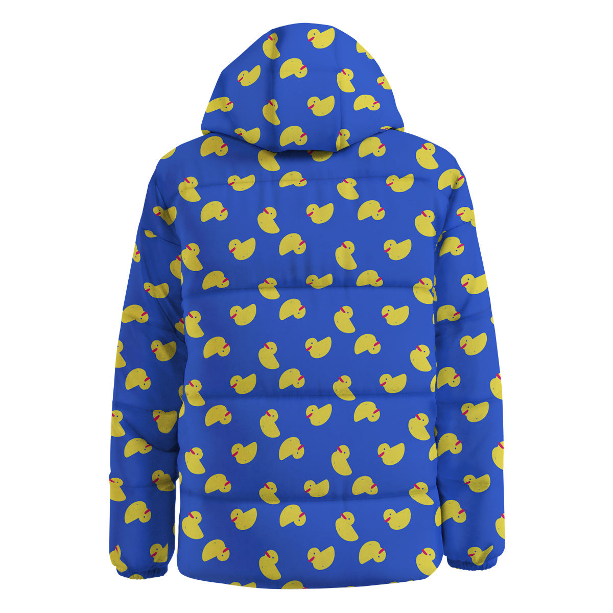 Duck Blue Yellow Print Pattern Down Jacket-grizzshop
