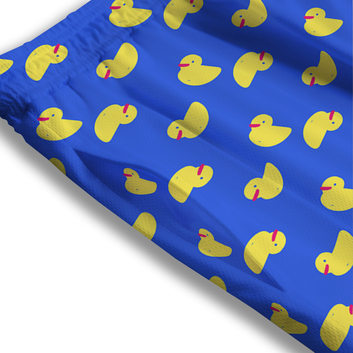 Duck Blue Yellow Print Pattern Mesh Shorts