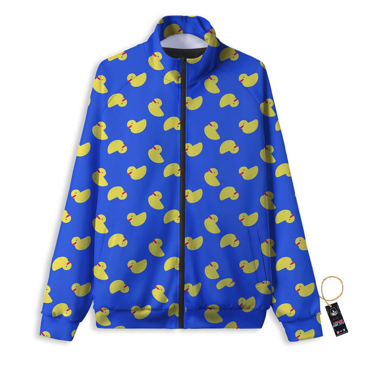 Duck Blue Yellow Print Pattern Track Jacket-grizzshop