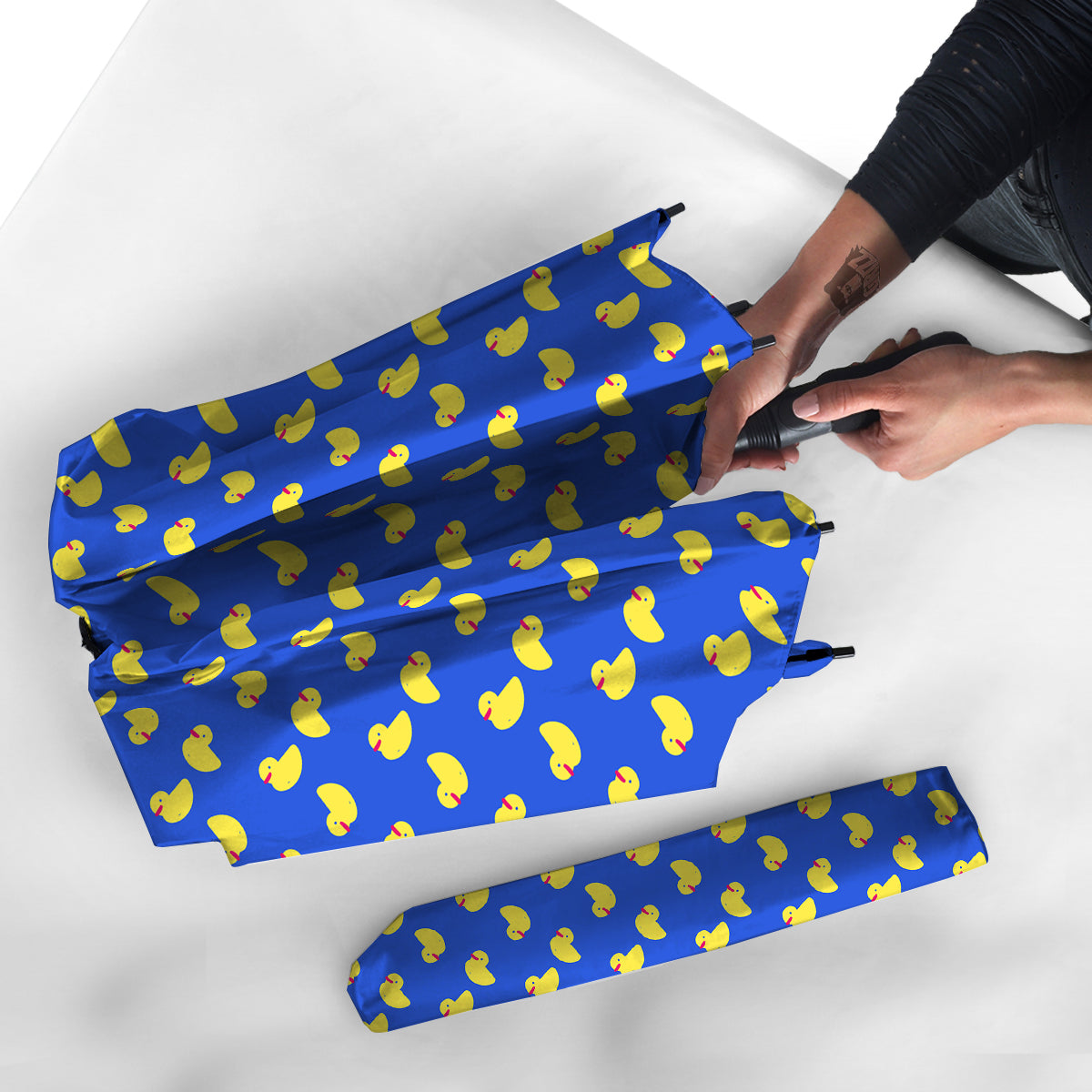 Duck Blue Yellow Print Pattern Umbrella-grizzshop