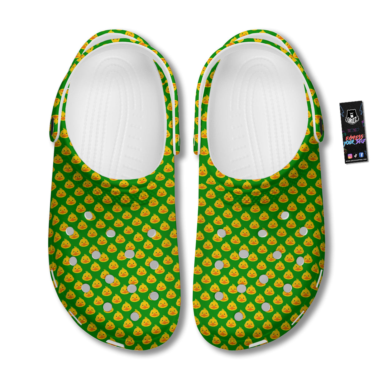 Duck Cute Cartoon Print Pattern Clog-grizzshop