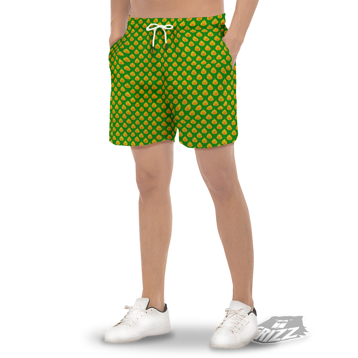 Duck Cute Cartoon Print Pattern Men's Gym Shorts-grizzshop