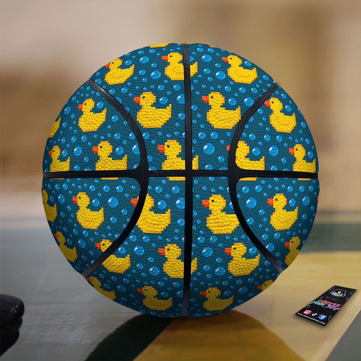 Duck Rubber Pixel Print Pattern Basketball-grizzshop