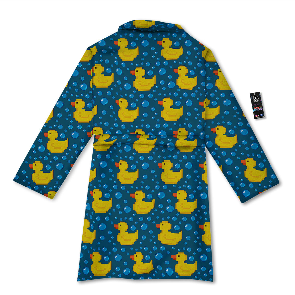 Duck Rubber Pixel Print Pattern Bathrobe-grizzshop