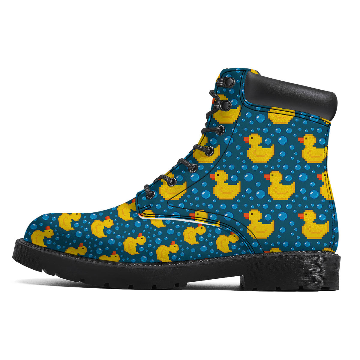Duck Rubber Pixel Print Pattern Boots-grizzshop