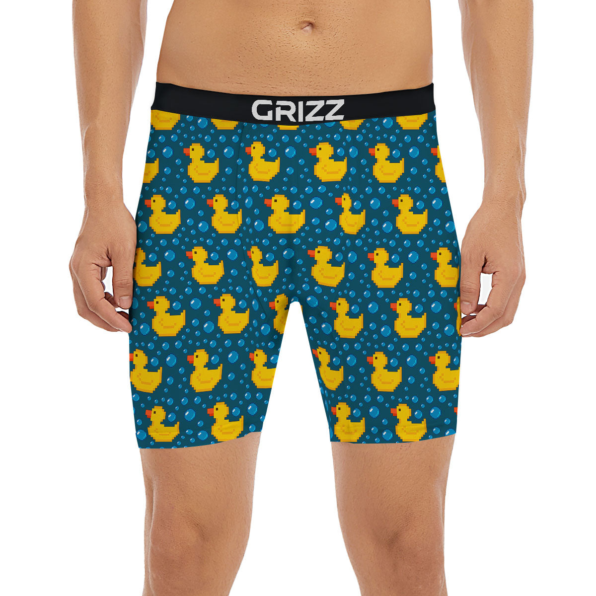 Duck Rubber Pixel Print Pattern Boxer Briefs-grizzshop