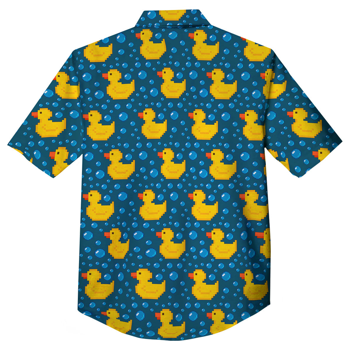 Duck Rubber Pixel Print Pattern Button Up Shirt-grizzshop