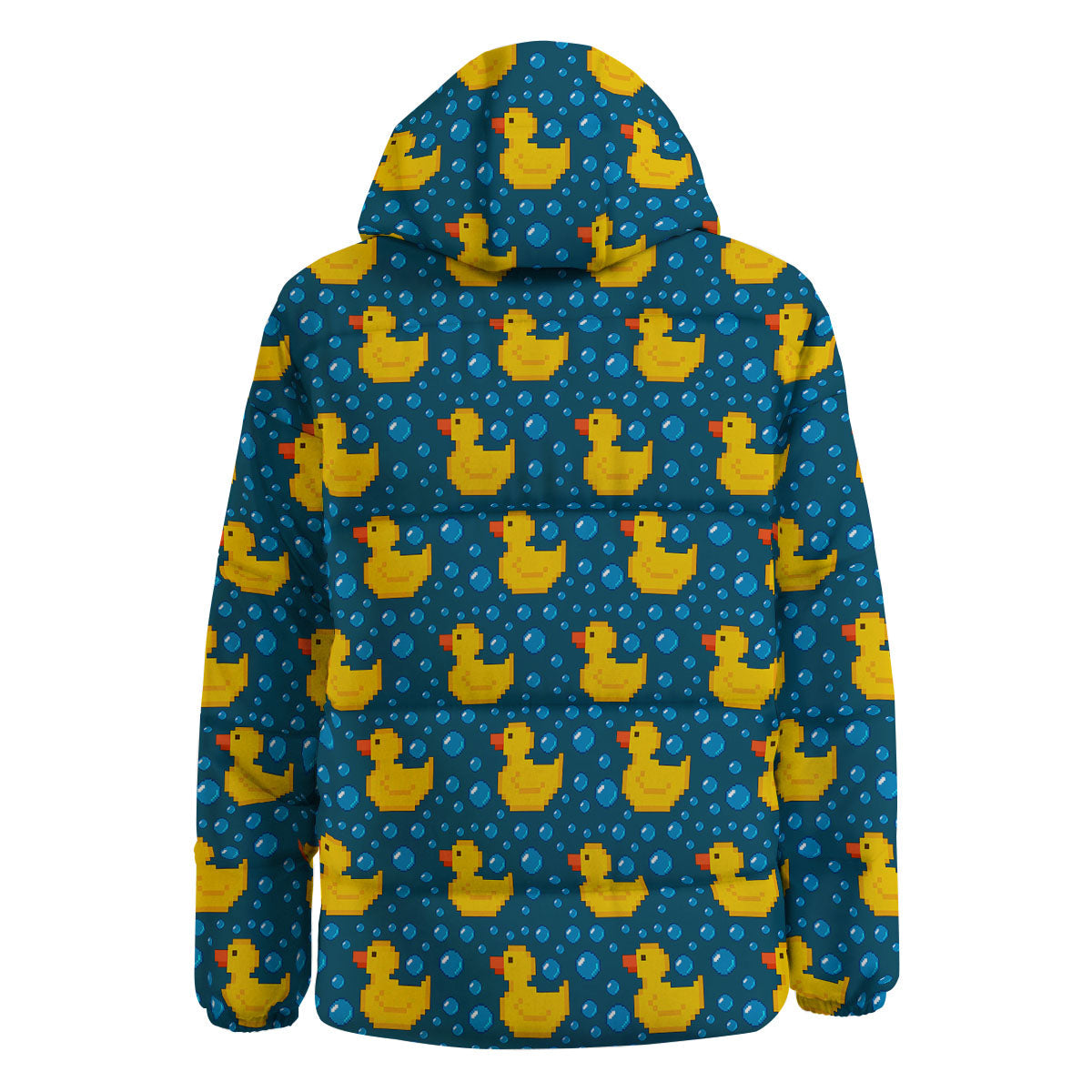 Duck Rubber Pixel Print Pattern Down Jacket-grizzshop