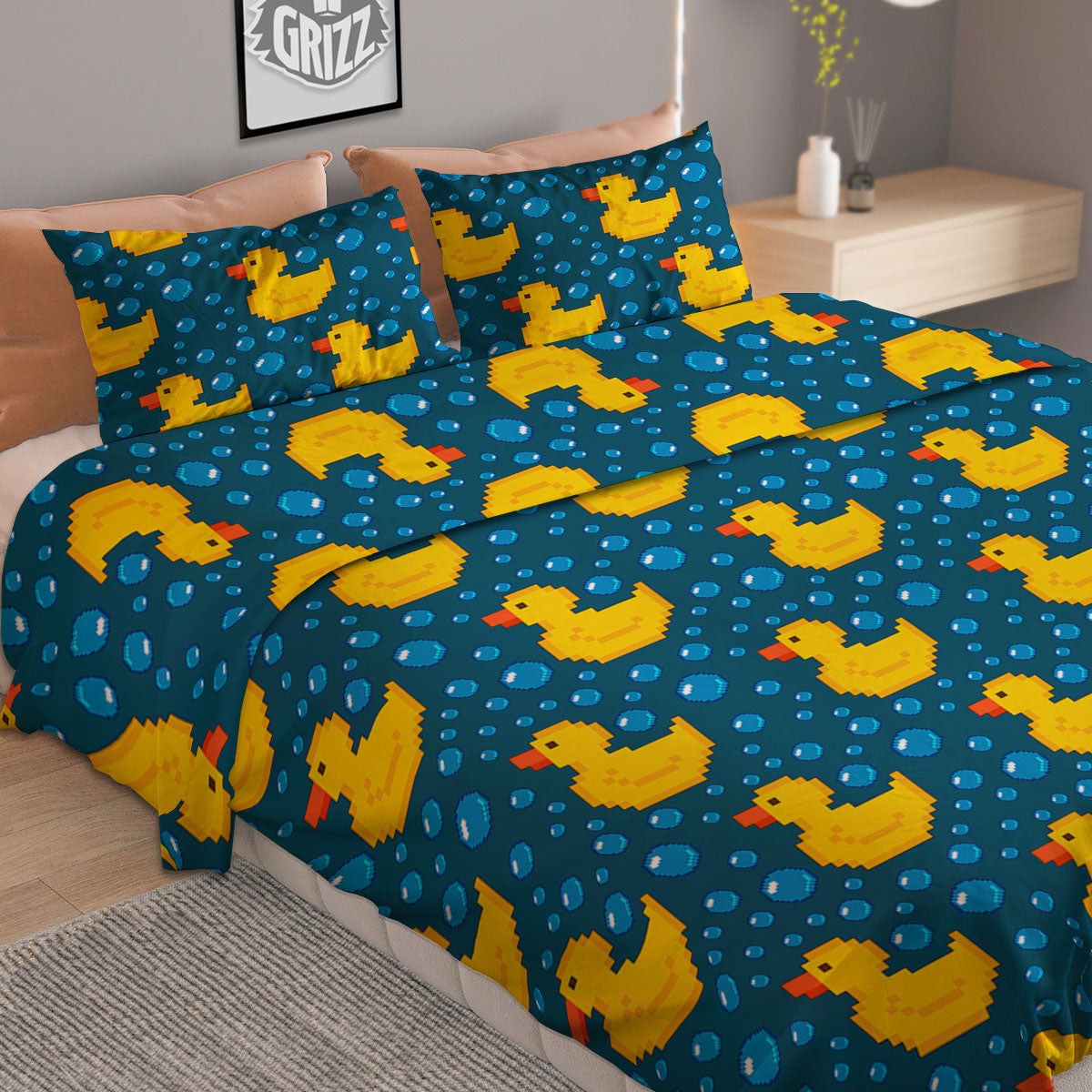 Donut Yummy Print Pattern Duvet Cover Bedding Set