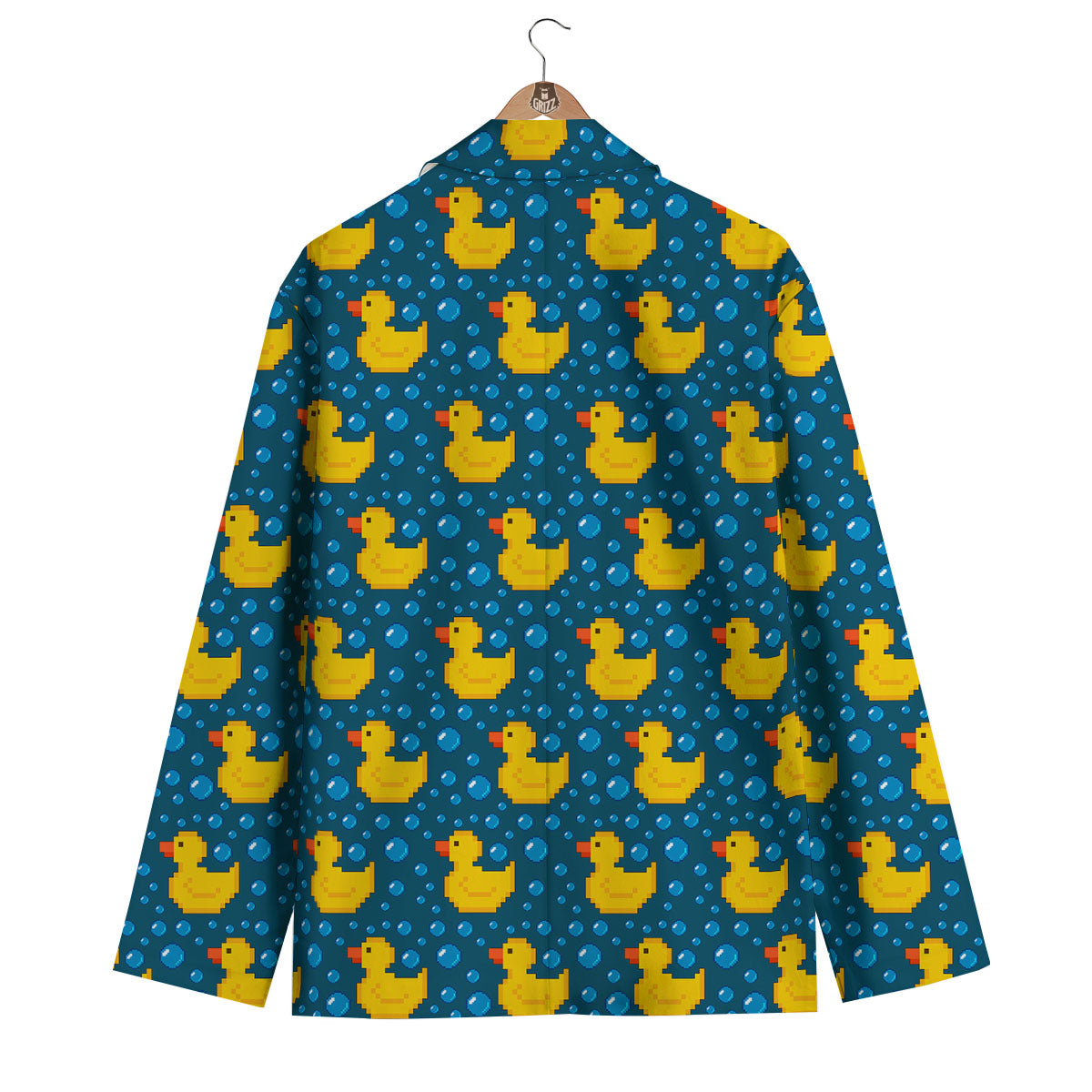 Duck Rubber Pixel Print Pattern Men's Blazer-grizzshop