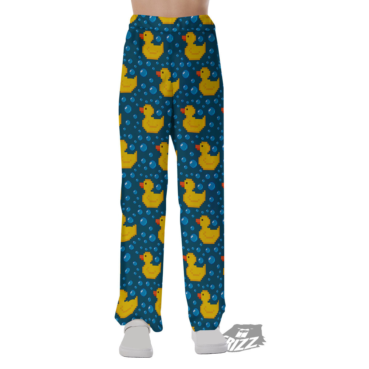 Duck Rubber Pixel Print Pattern Pajama Pants-grizzshop
