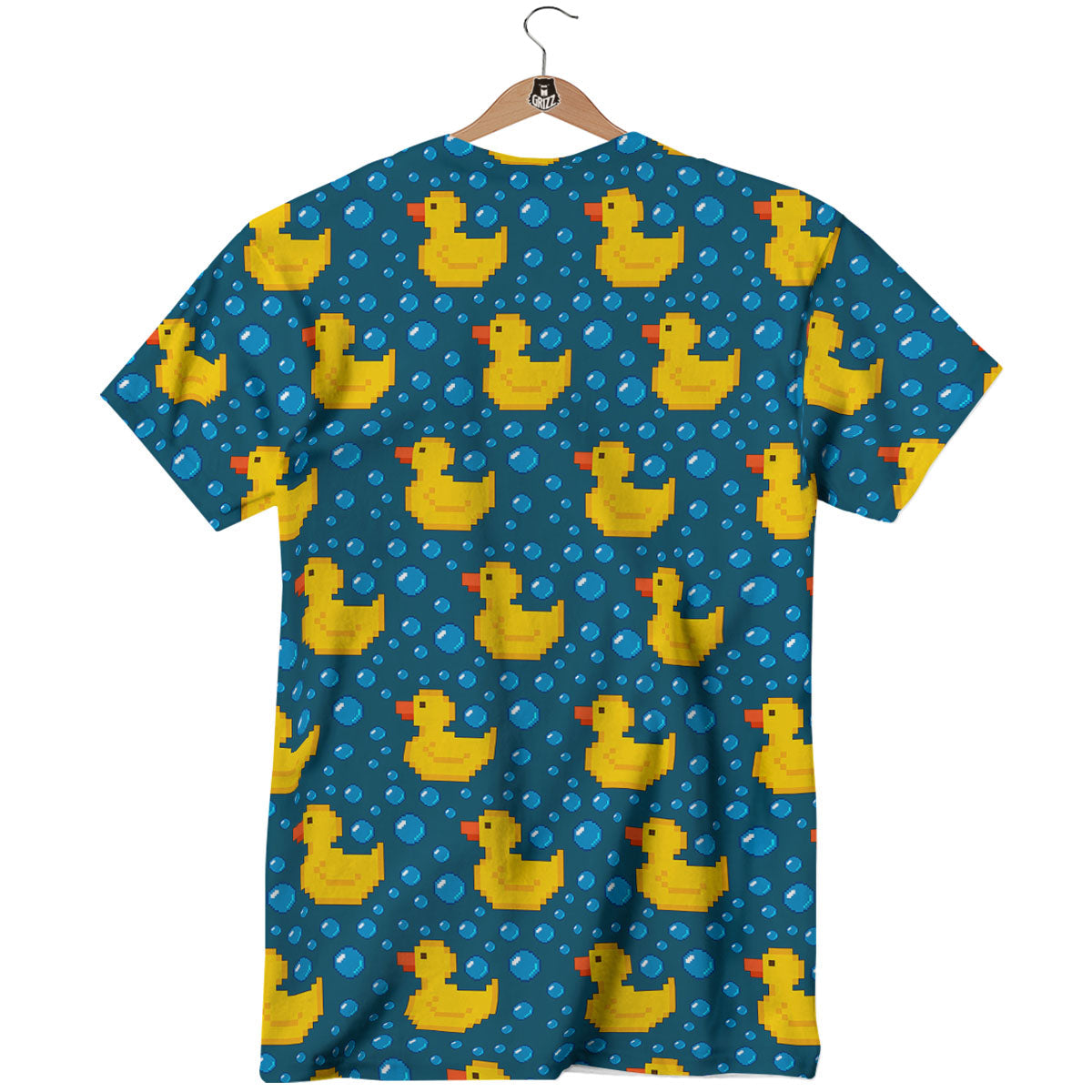 Duck Rubber Pixel Print Pattern T-Shirt-grizzshop