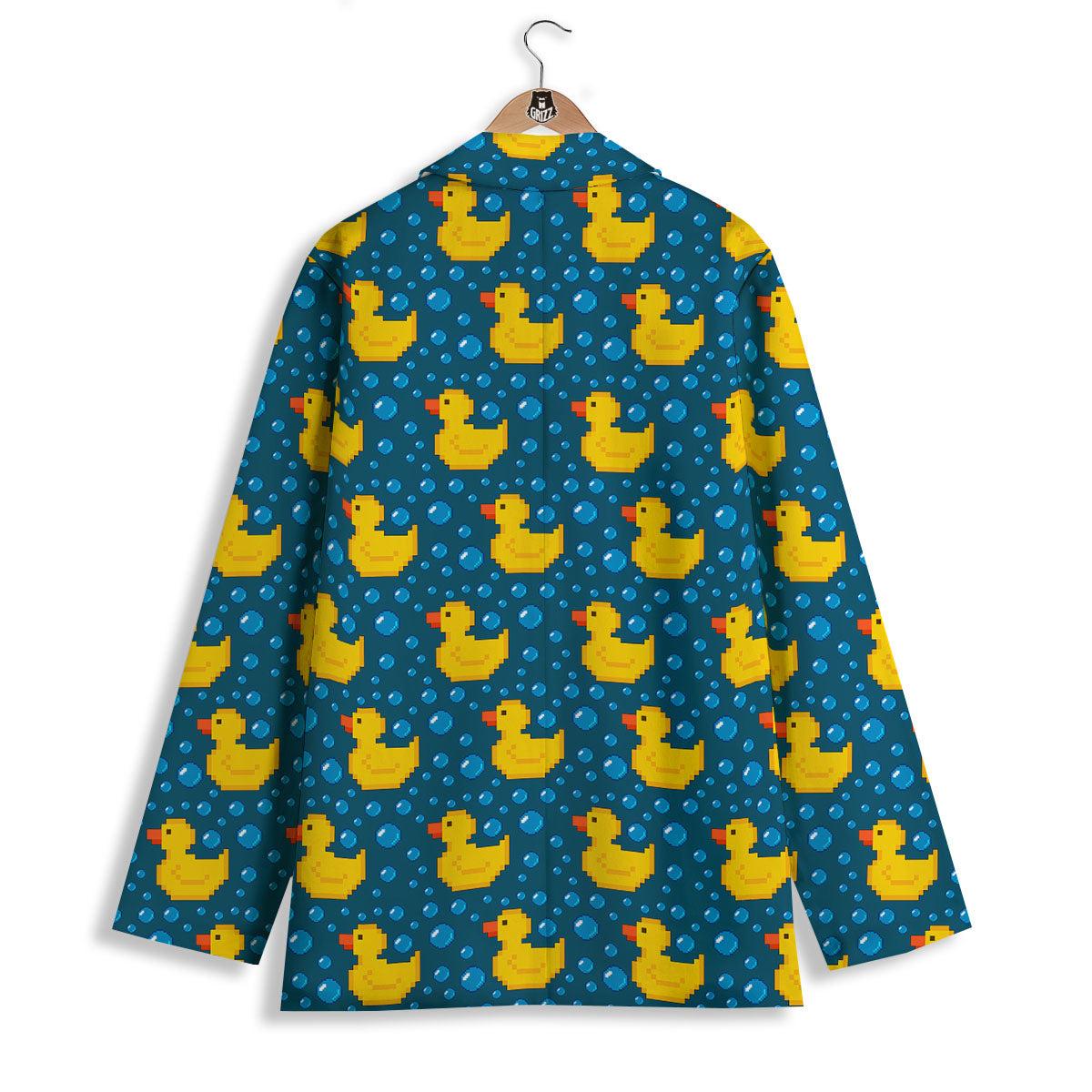 Duck Rubber Pixel Print Pattern Women's Blazer-grizzshop