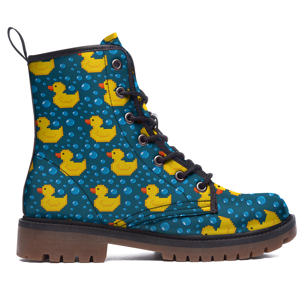 Duck Rubber Pixel Print Pattern Work Boots-grizzshop