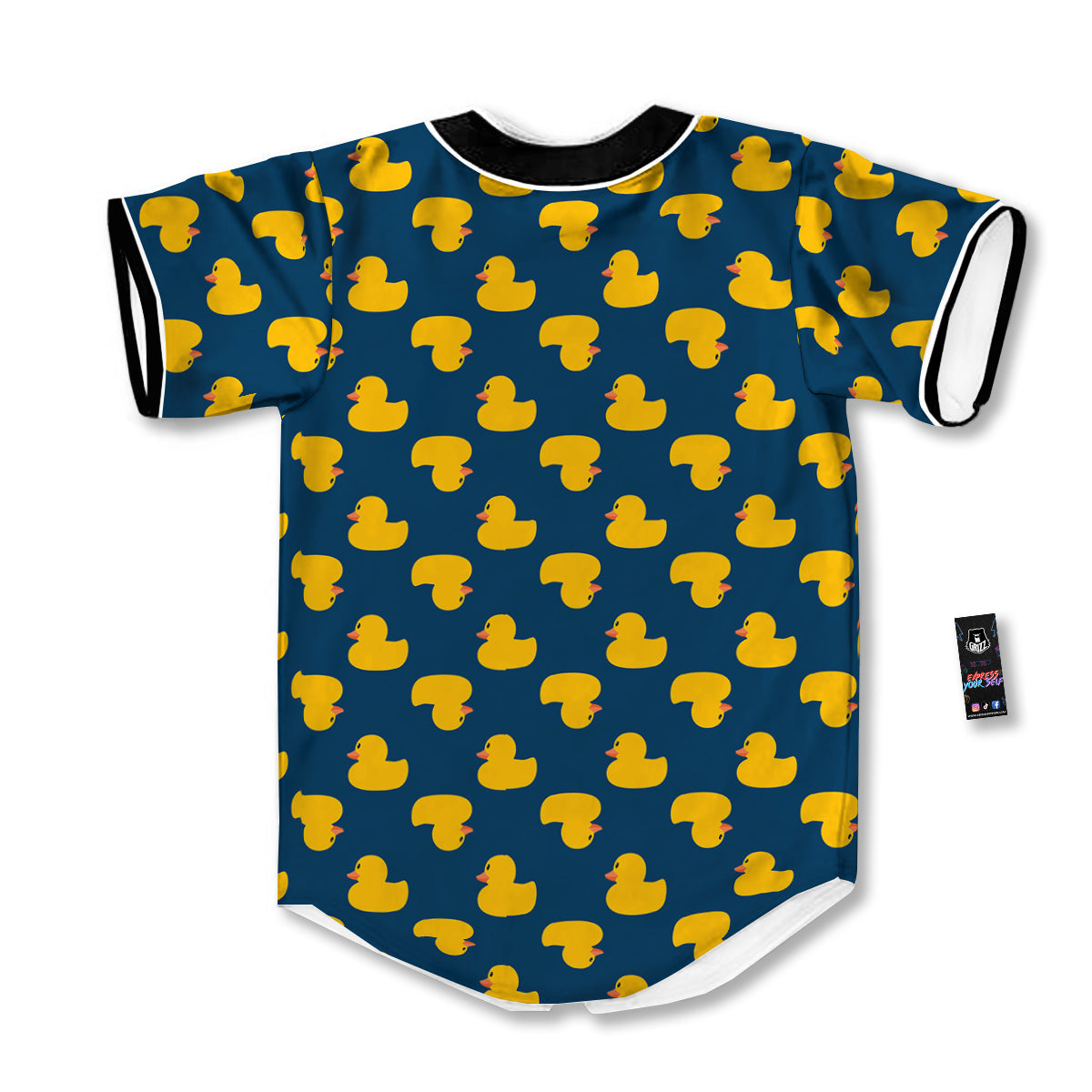 Ducks Rubber Yellow Print Pattern Baseball Jersey-grizzshop