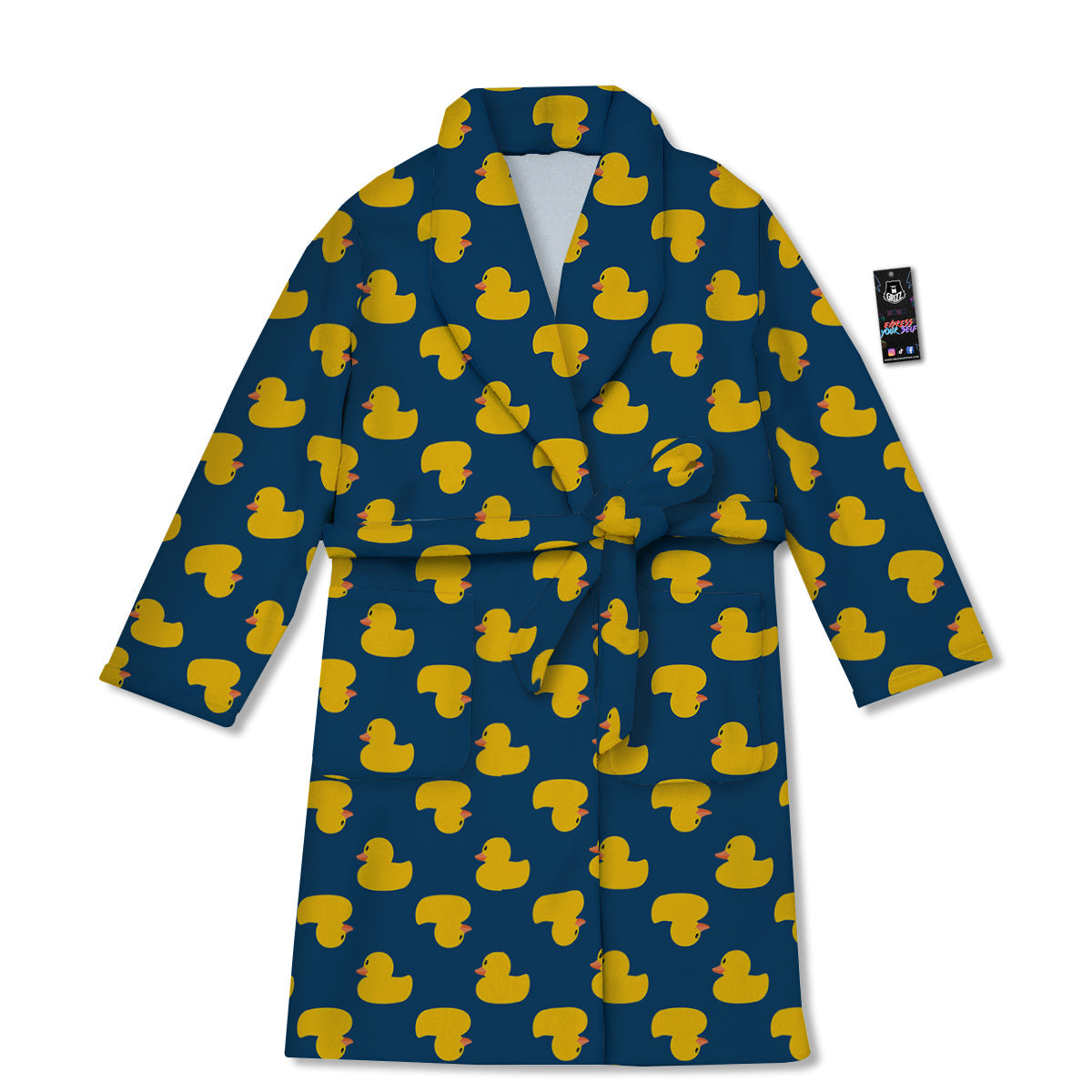 Ducks Rubber Yellow Print Pattern Bathrobe-grizzshop