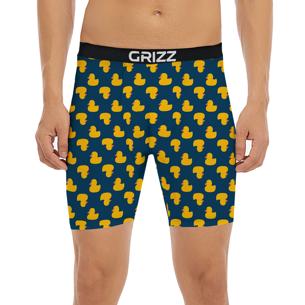 Ducks Rubber Yellow Print Pattern Boxer Briefs-grizzshop