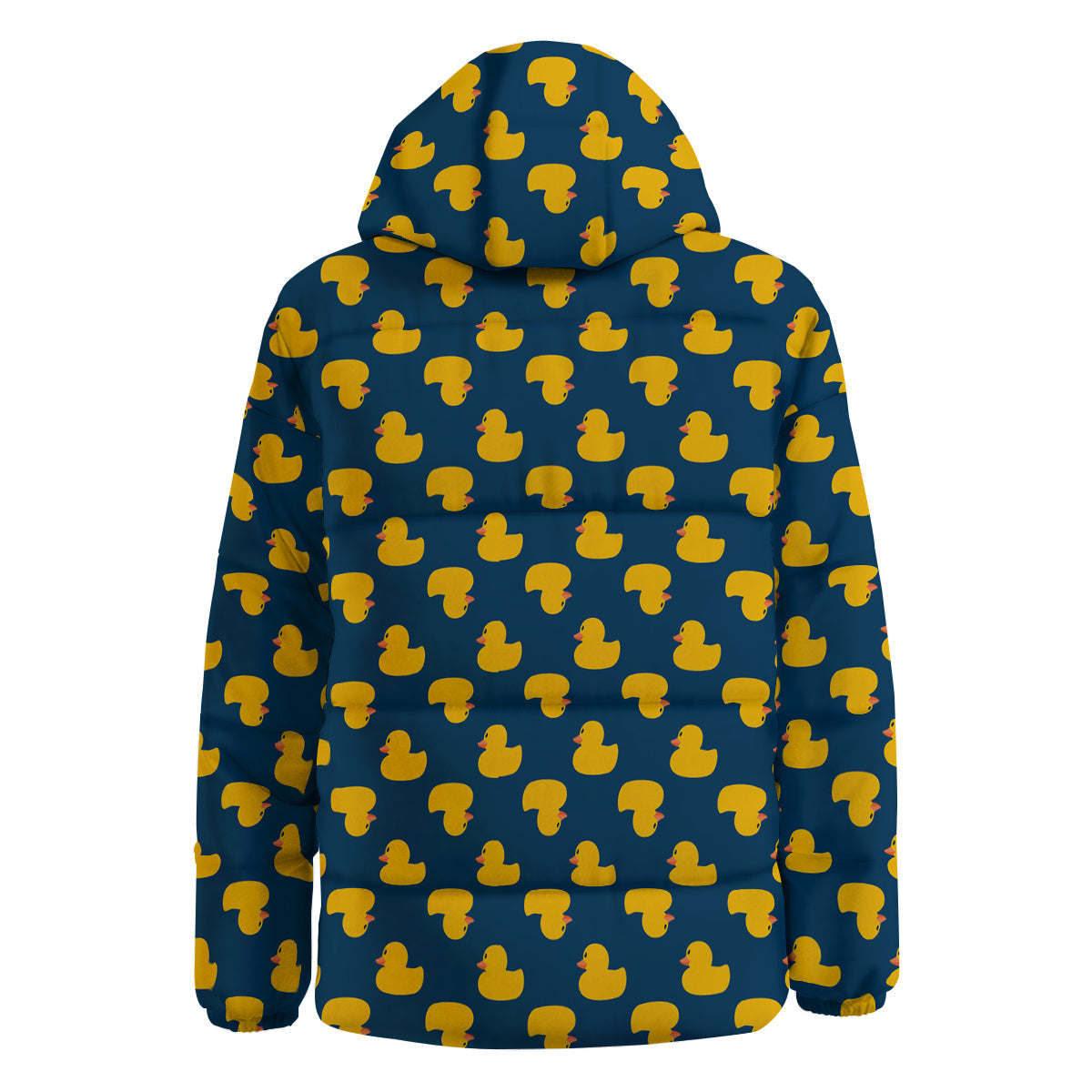 Ducks Rubber Yellow Print Pattern Down Jacket-grizzshop